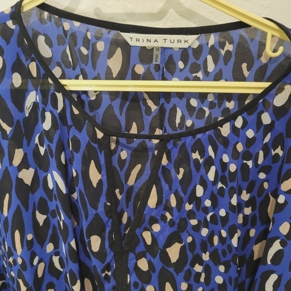 Trina Turk chiffon animal print blouse - Picture 3 of 6
